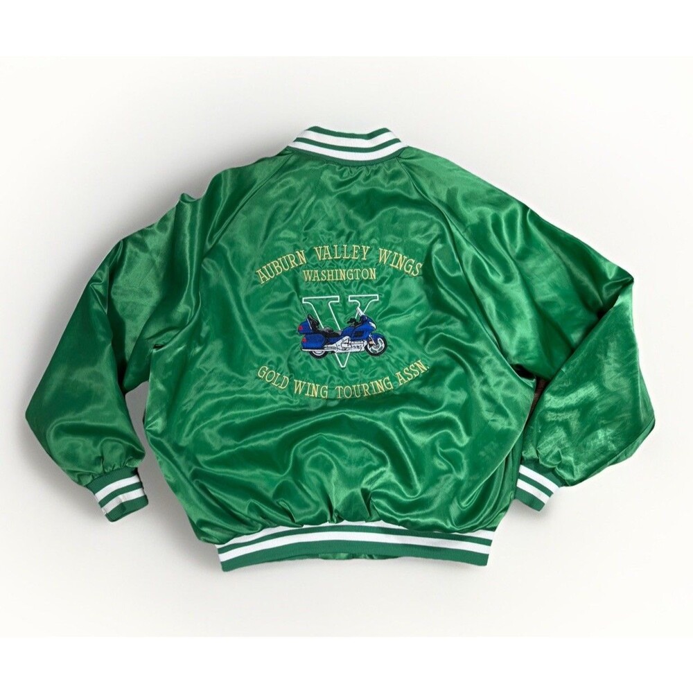 Vtg 80s West Ark Embroidered Club Button Up Varsity Bomber Men’s XL Made In USA